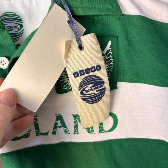 Lansdowne Ireland Kids Green & White Striped Rugby Polo – Sz 11/12 (NWT) - Picture 4 of 11